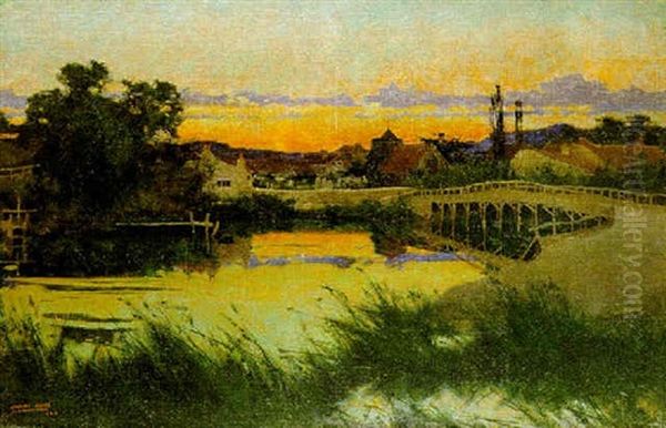 Paisaje Con Puente Oil Painting by Herbert Gandy