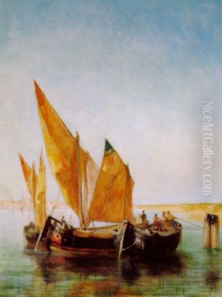 Fischer Vor Venedig Oil Painting by Ignaz Marcel Gangengigel