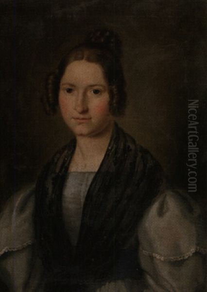 Portrat Einer Jungen Frau Oil Painting by Georg Anton Gangyner