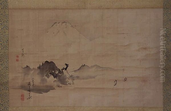 Fujiyama Oil Painting by  Ganku