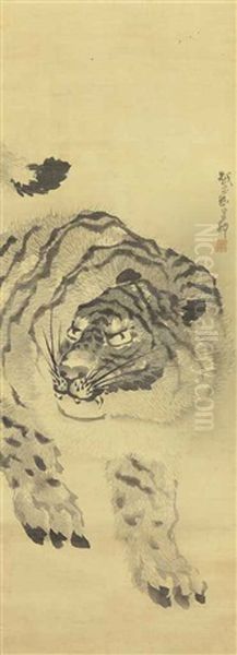 Tiger Oil Painting by  Ganku