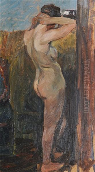 Standing Nude Oil Painting by Paula Gans