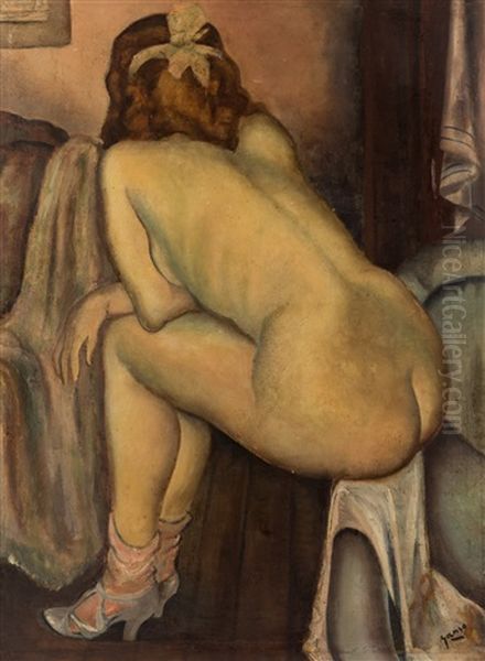 Seated Nude by Emil Ganso