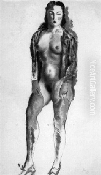 Standing Nude Oil Painting by Emil Ganso