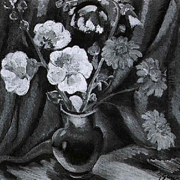 Still Life Of Flowers In A Vase Oil Painting by Emil Ganso