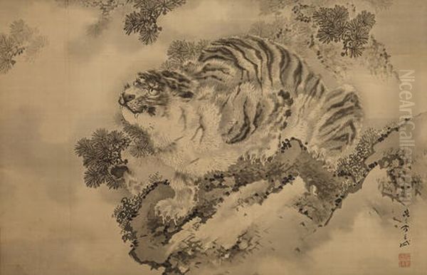 Tiger Oil Painting by  Gantai