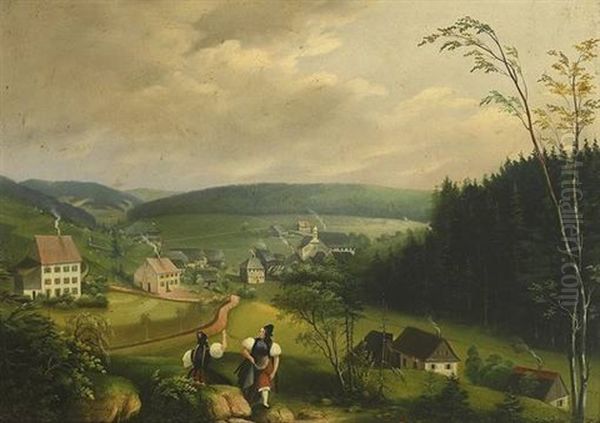 Bierwirt In Friedenweiler Oil Painting by Nikolaus Ganter