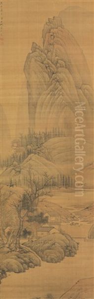 Lofty Recluse In An Autumn Mountain Oil Painting by  Gao Cen