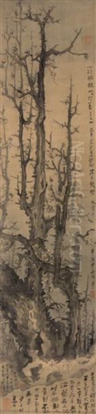 Plum Blossoms Oil Painting by  Gao Fenghan