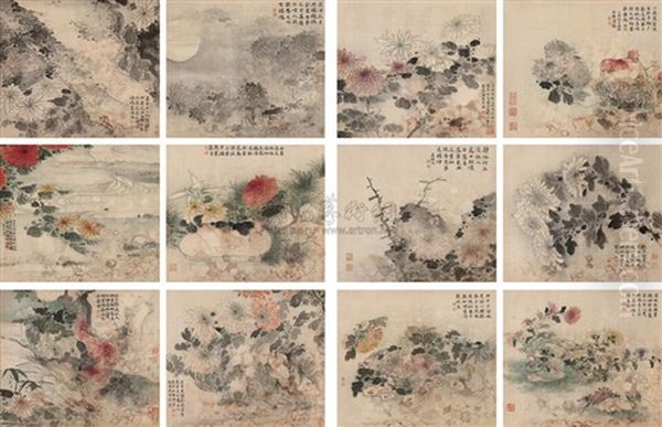 Flowers (album W/12 Works) Oil Painting by  Gao Fenghan