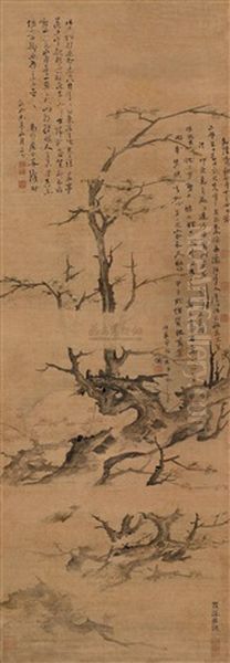 Plum Blossoms Oil Painting by  Gao Fenghan