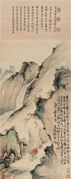 Landscape With Figures Oil Painting by  Gao Fenghan