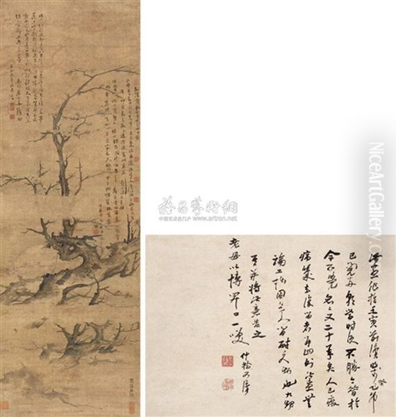 Plum Blossoms Oil Painting by  Gao Fenghan