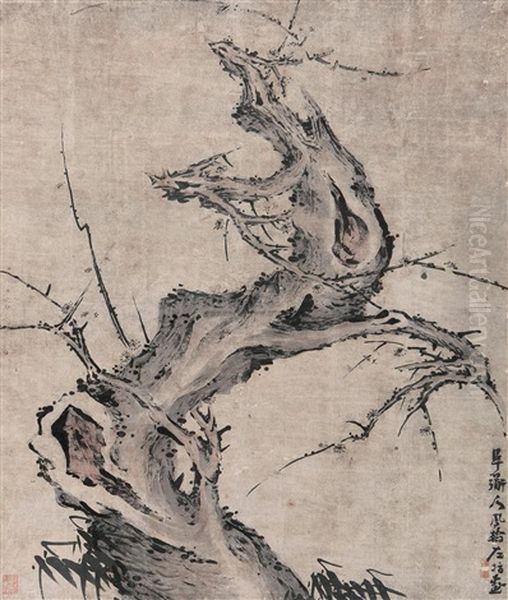 Ancient Tree Oil Painting by  Gao Fenghan