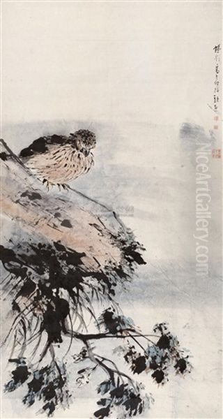 Treeandeagle Oil Painting by  Gao Qipei