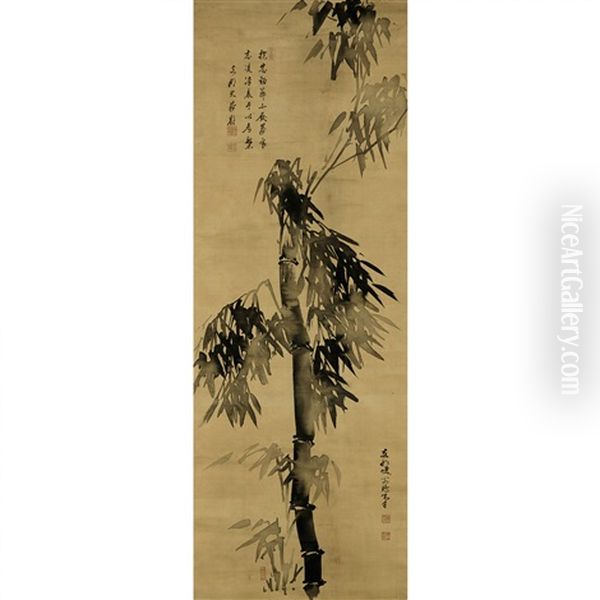 A Chinese Painting Of Bamboo Oil Painting by  Gao Quan