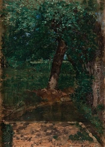 Apunte Del Monasterio De Piedra Oil Painting by Juan Jose Garate Y Clavero