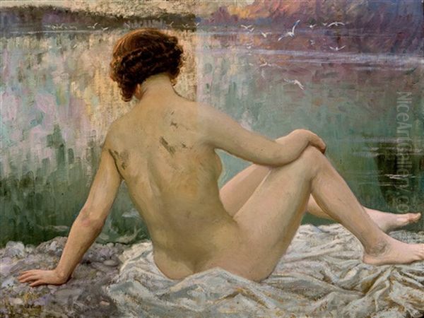 Mujer Desnuda De Espaldas Oil Painting by Juan Jose Garate Y Clavero