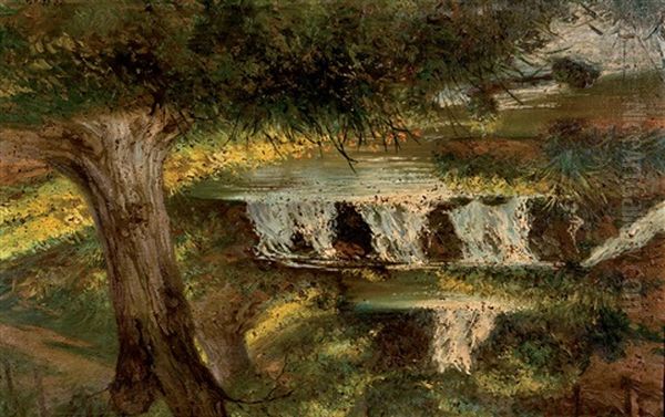 Monasterio De Piedra Oil Painting by Juan Jose Garate Y Clavero