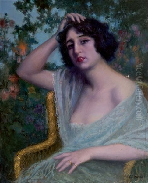 Mujer Sentada Oil Painting by Juan Jose Garate Y Clavero