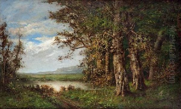 Paisaje Arbolado Oil Painting by Juan Jose Garate Y Clavero