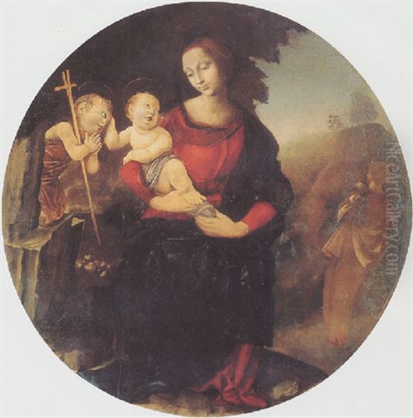 Madonna And Child With Saint John Oil Painting by Raffaelino del Garbo