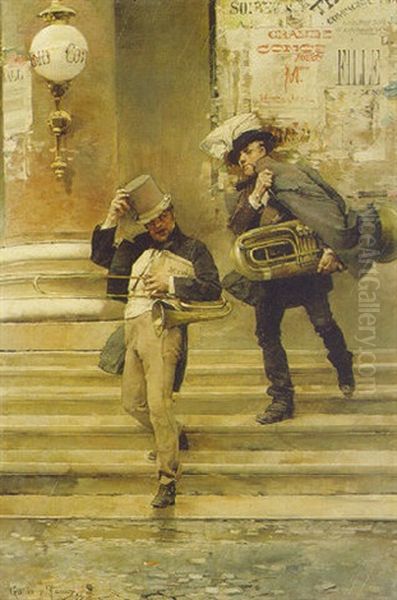 After The Concert Oil Painting by Jose Garcia y Ramos