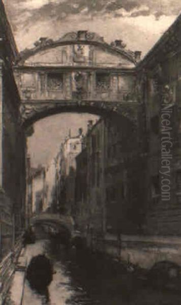 The Bridge Of Sighs Oil Painting by Jose Garcia y Ramos