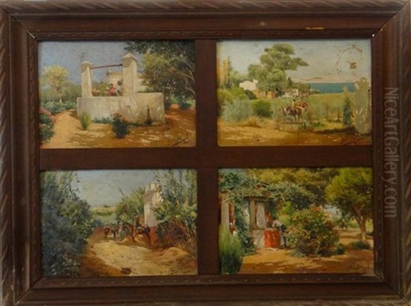 Scenes De La Vie Quotidienne En Espagne Oil Painting by Manuel Garcia y Rodriguez