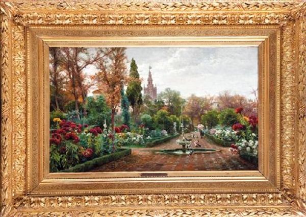 Jardines Del Alcazar De Sevilla by Manuel Garcia y Rodriguez