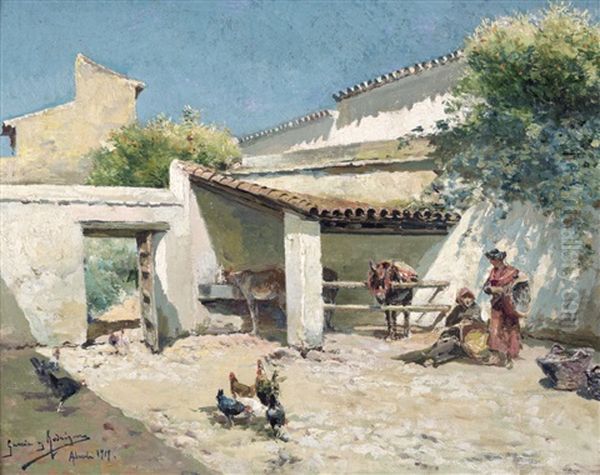 Huerto En Alcala Oil Painting by Manuel Garcia y Rodriguez