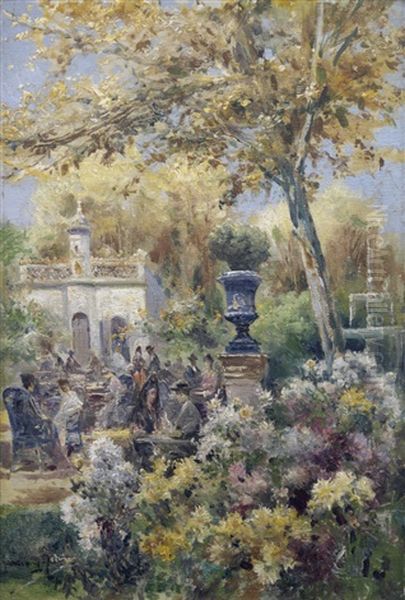 Jardines De Las Delicias Oil Painting by Manuel Garcia y Rodriguez