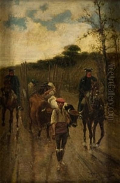 Los Detenidos Oil Painting by Manuel Garcia y Rodriguez