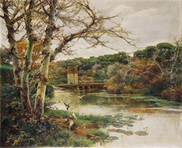 Ribera Del Guadaira Oil Painting by Manuel Garcia y Rodriguez