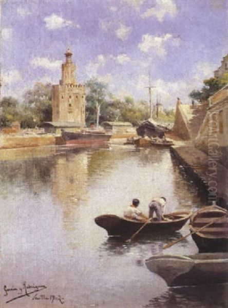 La Torre Del Oro Oil Painting by Manuel Garcia y Rodriguez