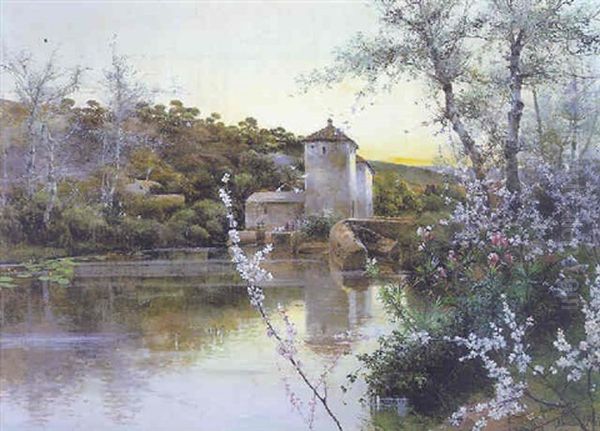 Molino En Alcala De Guaira Oil Painting by Manuel Garcia y Rodriguez