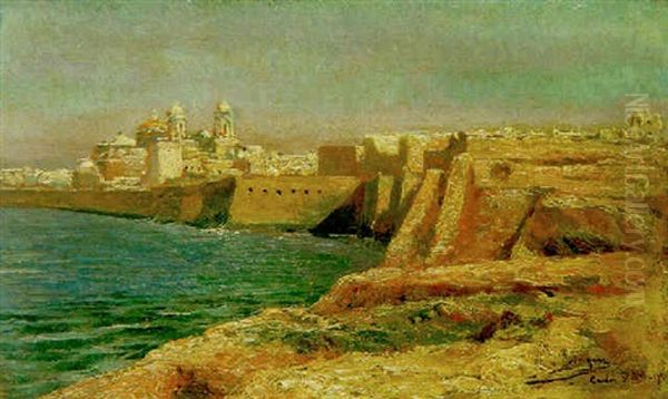 Vista De Cadiz Oil Painting by Manuel Garcia y Rodriguez