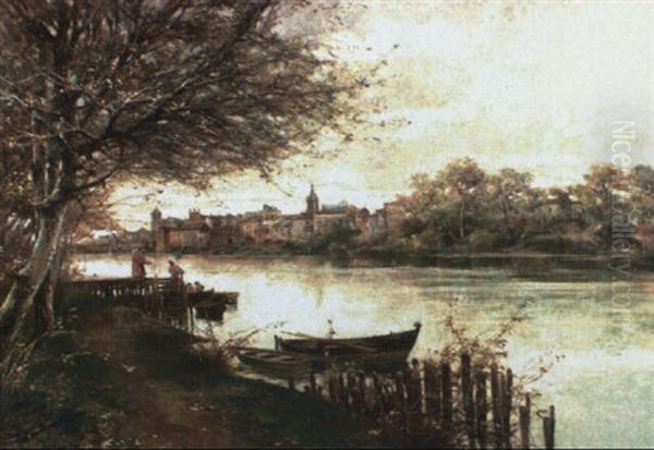 Triana A Orillas Del Guadalquivir, Sevilla Oil Painting by Manuel Garcia y Rodriguez