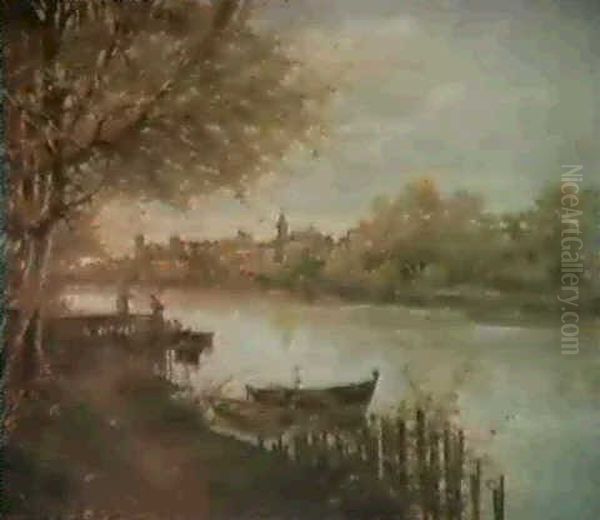 Triana A Orillas Del Guadalquivir, Sevilla Oil Painting by Manuel Garcia y Rodriguez