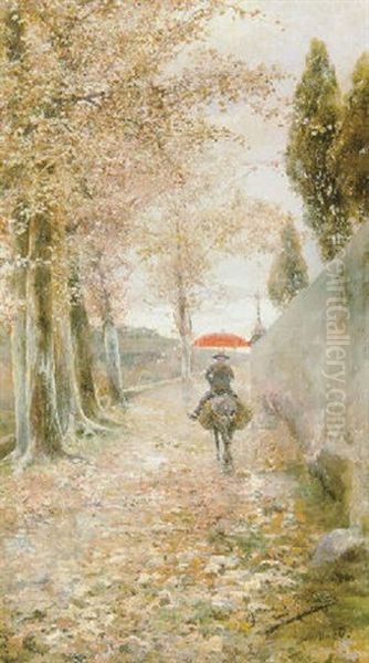 Dias De Lluvia Oil Painting by Manuel Garcia y Rodriguez