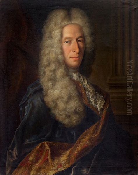 Portrait Of A Nobleman With Wig Oil Painting by Robert Gardelle