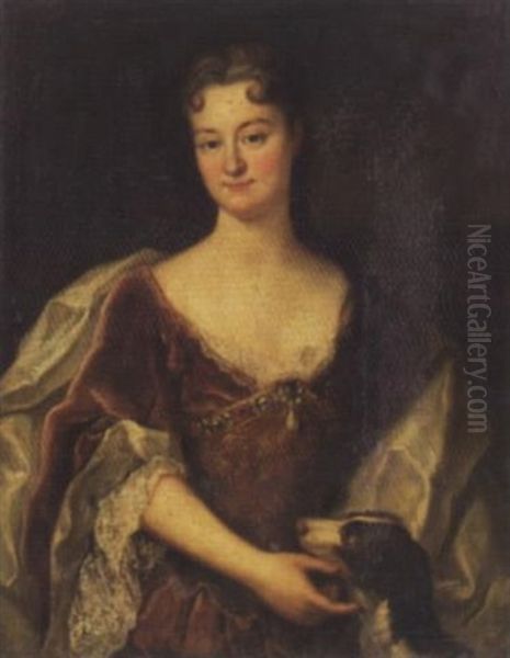 Portrat Maria Catharina Effinger Von Wildegg-von Diessbach Mit Hund Oil Painting by Robert Gardelle