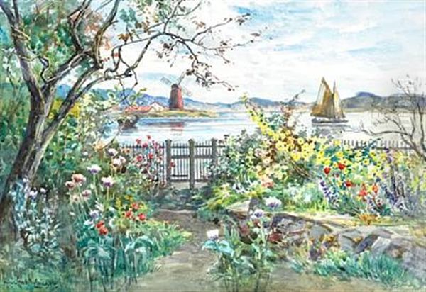 Scene From Garden On Marstrand, Sweden Oil Painting by Anna Gardell-Ericson