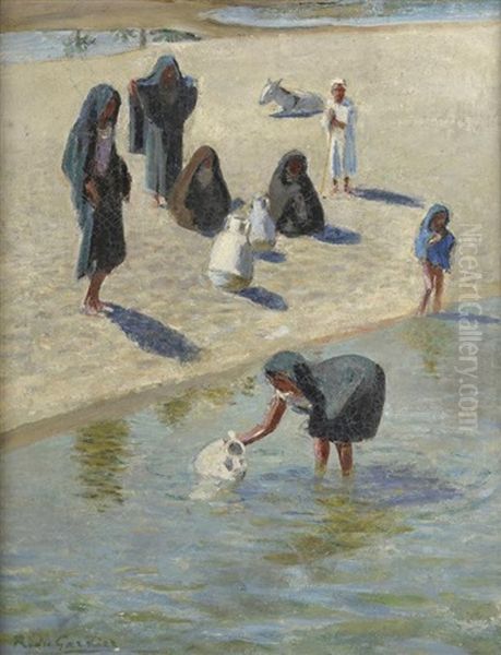 Les Porteuses D'eau Oil Painting by Raoul du Gardier