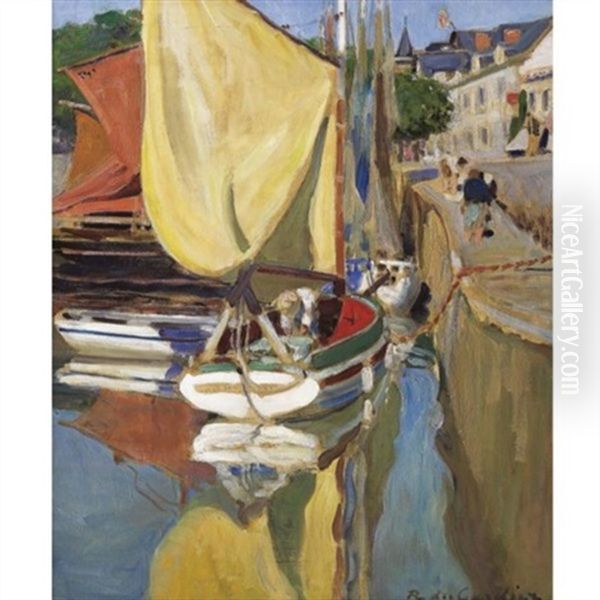 Bateaux Au Port Oil Painting by Raoul du Gardier