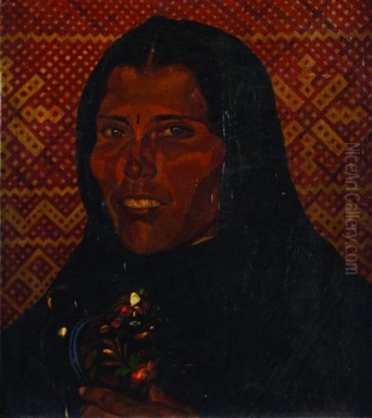 Cabeza De Mujer Oil Painting by Alberto Garduno