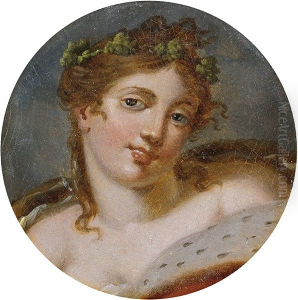 Mythologische Figur. Kopf Einer Jungen Frau Oil Painting by Johann Franz Peter Paul Gareis