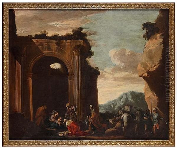 The Adoration Of The Magi Oil Painting by Domenico Gargiulo