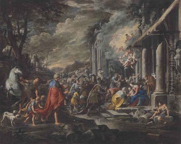 The Adoration Of The Magi Oil Painting by Domenico Gargiulo