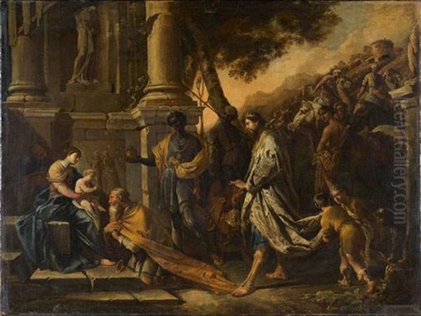 L'adoration Des Mages Oil Painting by Domenico Gargiulo